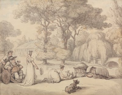 Feeding the Ducklings by Thomas Rowlandson